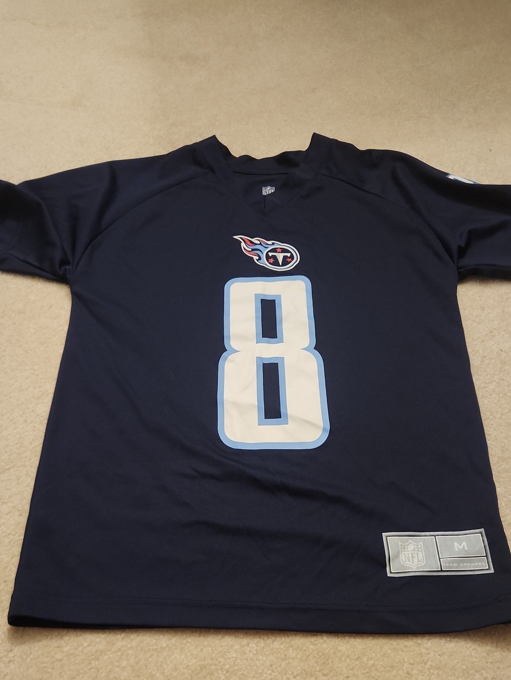 NFL Tennessee Titans #8 Navy Youth Jersey, Mariota Size M